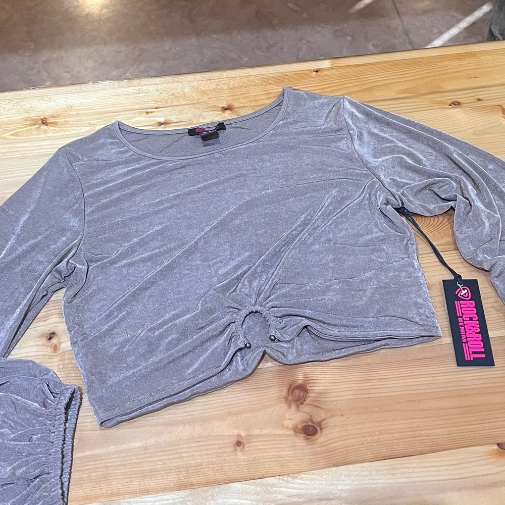Chic brown shiny Crop Top
